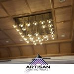 โคมไฟเพดาน ซ่อม สั่งทำ  Renovate Chandelier Antique Brass ห้องประชุม ดอกไม้ ทองเหลืองแท้ ขัด ทำสีทองเหลืองเก่า