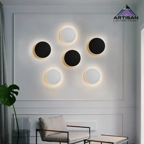 โคมไฟติดผนังภายนอก Round Outdoor wall lamp+LED 12W 3000K ทรงกลม - Image 5