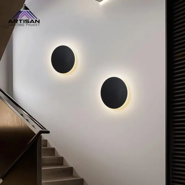 โคมไฟติดผนังภายนอก Round Outdoor wall lamp+LED 12W 3000K ทรงกลม - Image 6