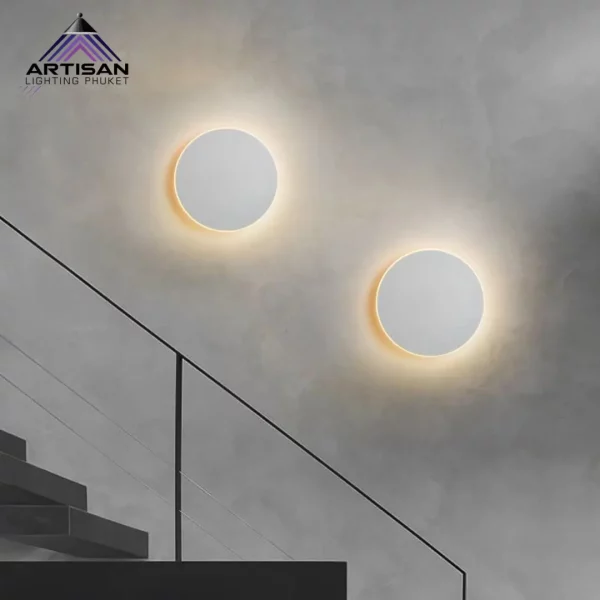 โคมไฟติดผนังภายนอก Round Outdoor wall lamp+LED 12W 3000K ทรงกลม - Image 7