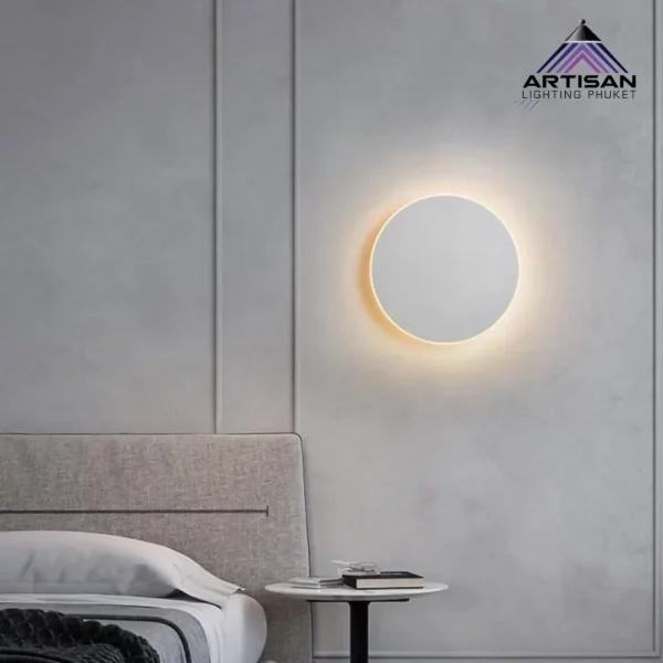 โคมไฟติดผนังภายนอก Round Outdoor wall lamp+LED 12W 3000K ทรงกลม - Image 8