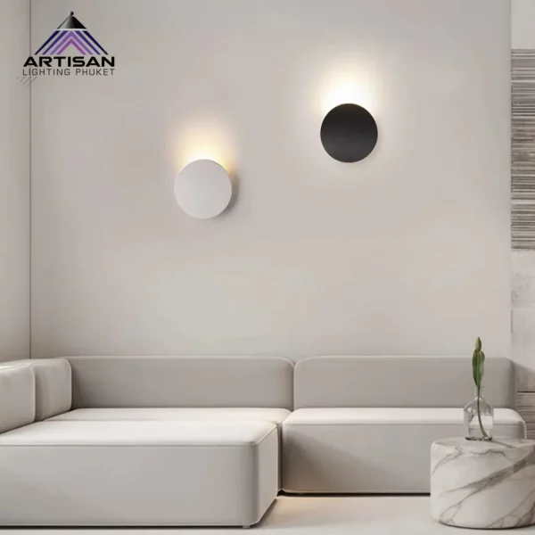 โคมไฟติดผนังภายนอก Round Outdoor wall lamp+LED 12W 3000K ทรงกลม - Image 9