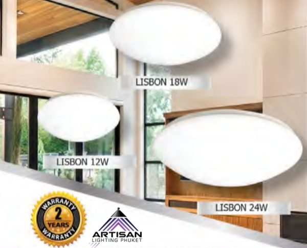 โคมไฟเพดาน Ceiling Lamp WHITE LED 12W,18W,24W 3000k,6000K สีขาว ขนาด 24ซม.