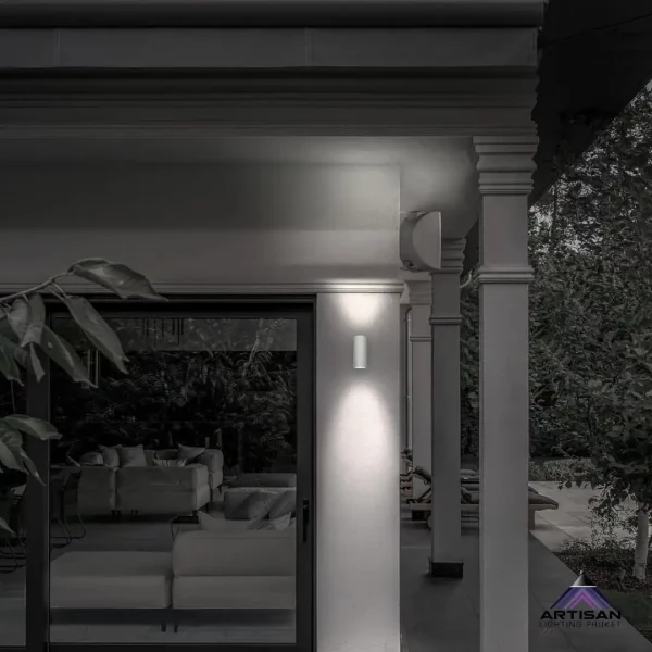 โคมไฟติดผนังภายนอก Outdoor Wall Lamp Aluminum + Glass IP65 | ART-WA-346-MB40239-[GY/BK/WH] - Image 11