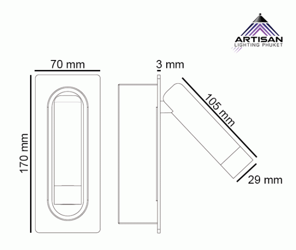 โคมไฟติดผนัง อ่านหนังสือ Wall Reading Lamp Adj White+LED 3W RD-300-41 - Image 5