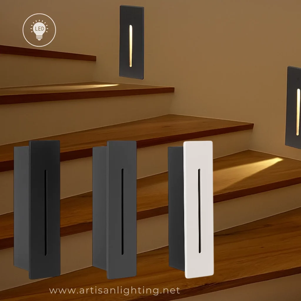 โคมไฟบันได LED ฝังผนัง 3W 3000K IP65 อะลูมิเนียม | Step Light Aluminum LED | ART-STEP-359-020C | Artisan Lighting โคมไฟขั้นบันได Step Light LED 3W IP65