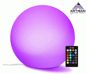 a purple ball with a remote control