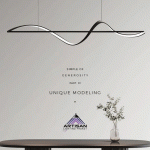 โคมไฟห้อย Pendant lamp Unique-Modeling Black LED Line 40W L1600mm