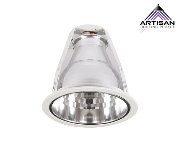 ดาวน์ไลท์ฝังฝ้า Downlight 6" White Silver E27 หน้ากลม