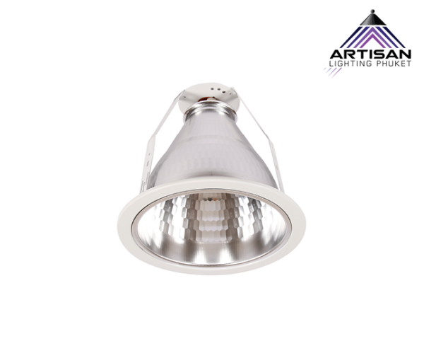 ดาวน์ไลท์ฝังฝ้า 8" Downlight White Silver E27 หน้ากลม