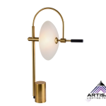 โคมไฟตั้งโต๊ะ Table lamp Luxury Design Gold Arm Glass shade E27 สีดำ