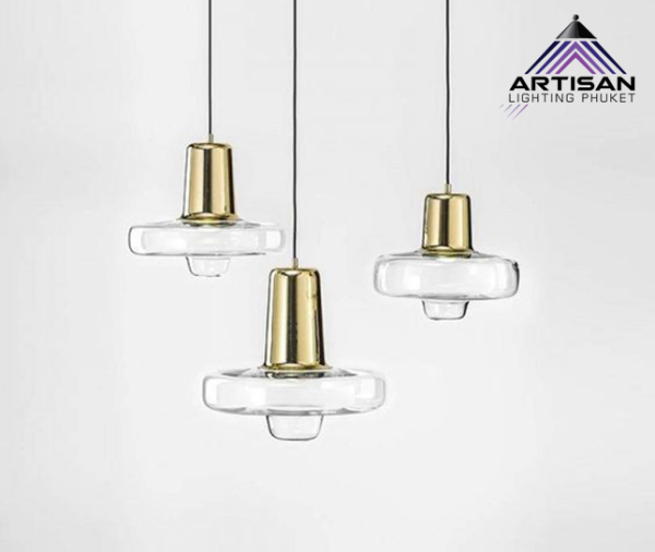 โคมไฟแขวนดีไซน์หรูหราทันสมัย Pendant lamp modern luxury design Glass  LED E27 - Image 4