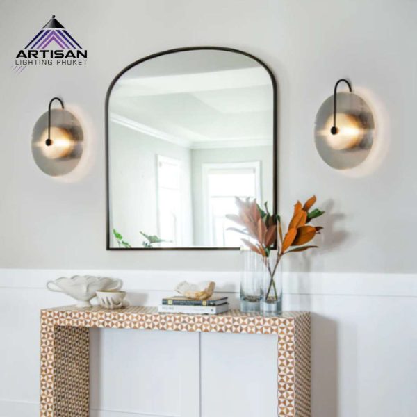 โคมไฟติดผนังดีไซน์หรู ART-WA-400-6093 สีดำ+กระจก พร้อมหลอด G4 | Artisan Lighting Phuket - Image 8