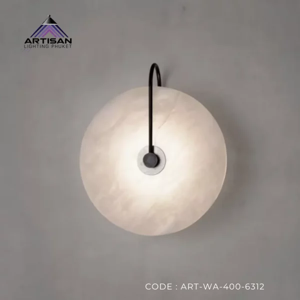 โคมไฟติดผนัง หินอ่อน Wall Lamp Luxury Design Black Metal สไตล์โมเดิร์น รุ่น ART-WA-400-6312 - Image 2