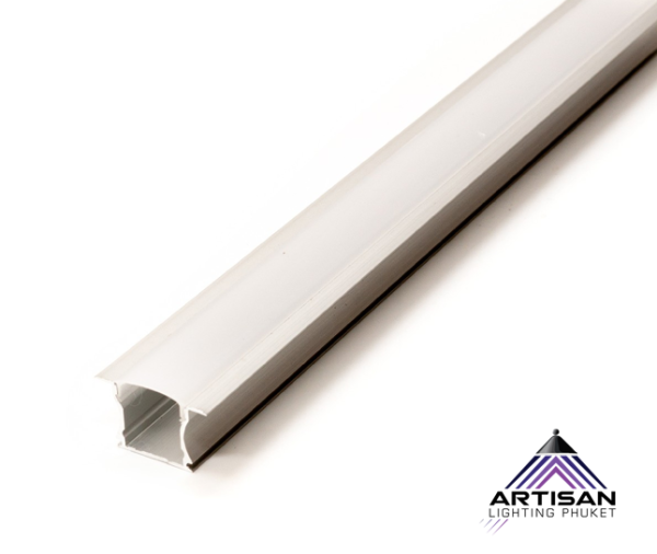 รางไฟเส้น รางไฟเส้น Aluminum profile channel for led striplight Recessed Ceiling Cover Acrylic Opal (1201)