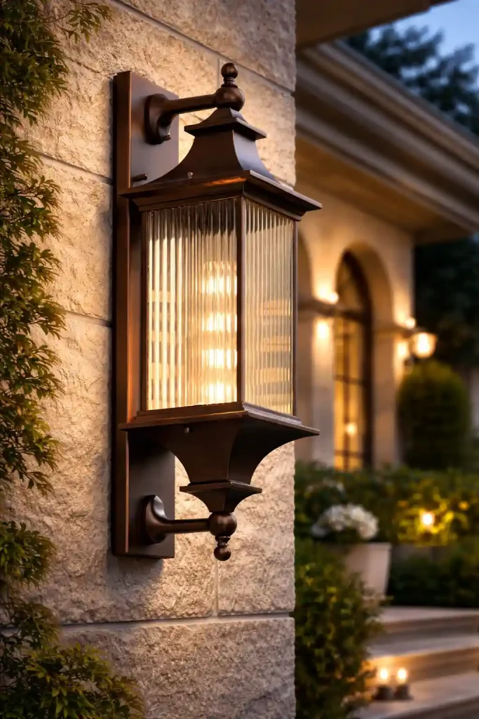 โคมไฟติดผนังภายนอก สีน้ำตาล กันฝน E27 | Outdoor Wall Lamp Aluminum | ART-WA-420-AYR-H70 | Artisan Lighting โคมไฟติดผนัง Outdoor สีน้ำตาล E27