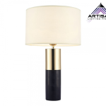 โคมไฟตั้งโต๊ะ Table lamp Luxury Design Metal gold Brass, Neutral Marble Fabric Shade  E27 สีดำ