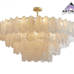 โคมไฟแขวนดีไซน์หรูหราทันสมัย Pendant lamp Metal Steel+Glass LED E14