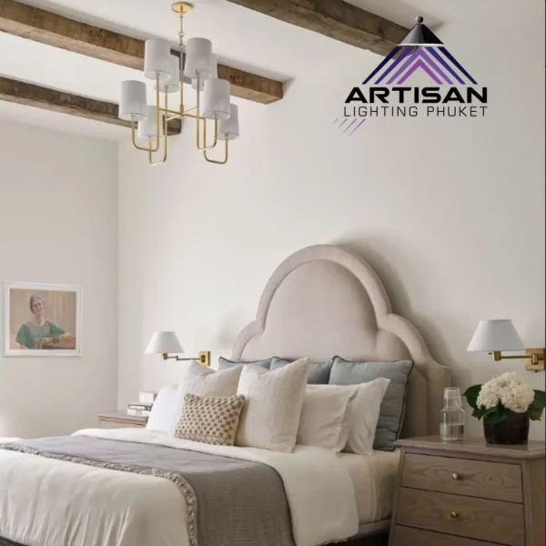 โคมไฟแขวนเพดาน 8 ดวง ดีไซน์ผ้า+เหล็ก | Pendant Lamp Fabric+Metal รุ่น ART-PE-099-RUFL - Image 3