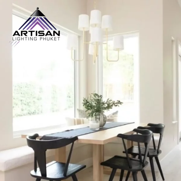 โคมไฟแขวนเพดาน 8 ดวง ดีไซน์ผ้า+เหล็ก | Pendant Lamp Fabric+Metal รุ่น ART-PE-099-RUFL - Image 4
