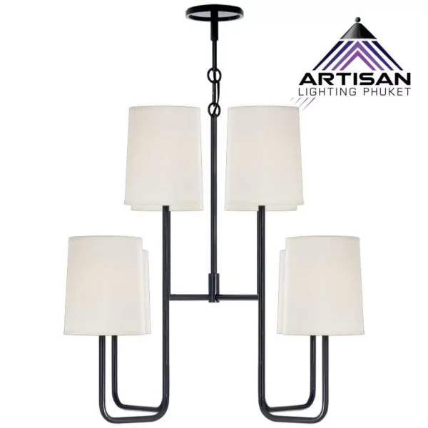 โคมไฟแขวนเพดาน 8 ดวง ดีไซน์ผ้า+เหล็ก | Pendant Lamp Fabric+Metal รุ่น ART-PE-099-RUFL - Image 5