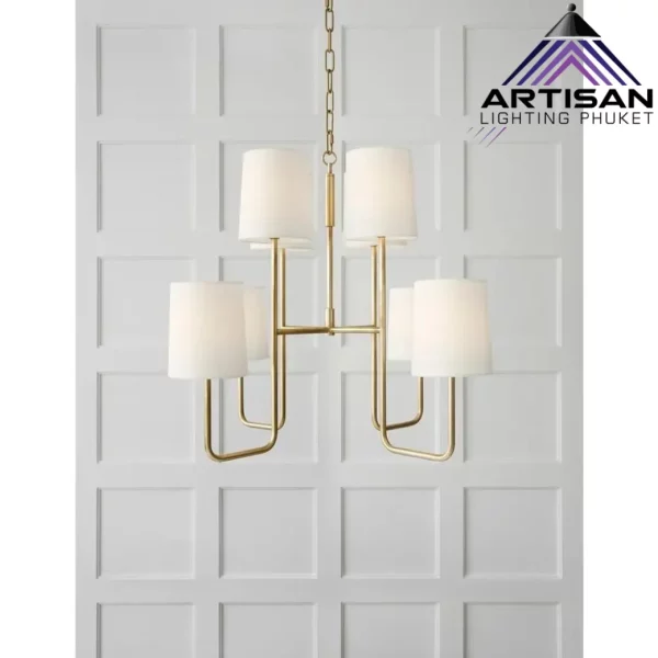 โคมไฟแขวนเพดาน 8 ดวง ดีไซน์ผ้า+เหล็ก | Pendant Lamp Fabric+Metal รุ่น ART-PE-099-RUFL - Image 8