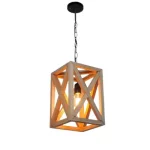 โคมไฟห้อย Pendant Lamp Metal Steel+Wood LED E27x1 IP20