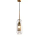 โคมไฟห้อย Pendant Lamp Clear glass Metal shade Inside E27