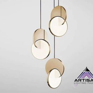 โคมไฟห้อยสแตนเลส + กระจกฝ้า LED 11W 3000K รุ่น ST250-GL / ST250-CH (Brushed Gold / Chrome) ART-PE-355