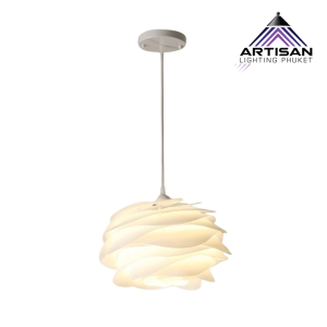 โคมไฟห้อยดีไซน์กุหลาบสีขาว Pendant Lamp White Rose Acrylic E27 รุ่น ART-PE-391-D330-WH