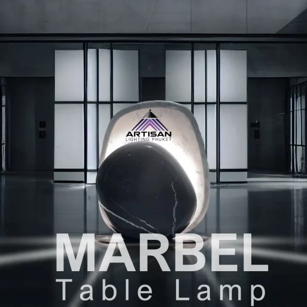 โคมไฟตั้งโต๊ะหินอ่อน MARBLE Table Lamp LED ขนาด D240xH350 mm - ART-TA-400-OGS-TL371