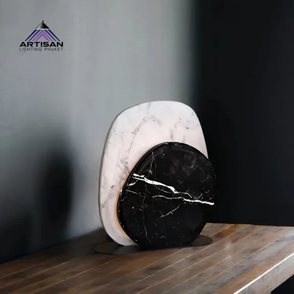 โคมไฟตั้งโต๊ะหินอ่อน MARBLE Table Lamp LED ขนาด D240xH350 mm - ART-TA-400-OGS-TL371 - Image 2