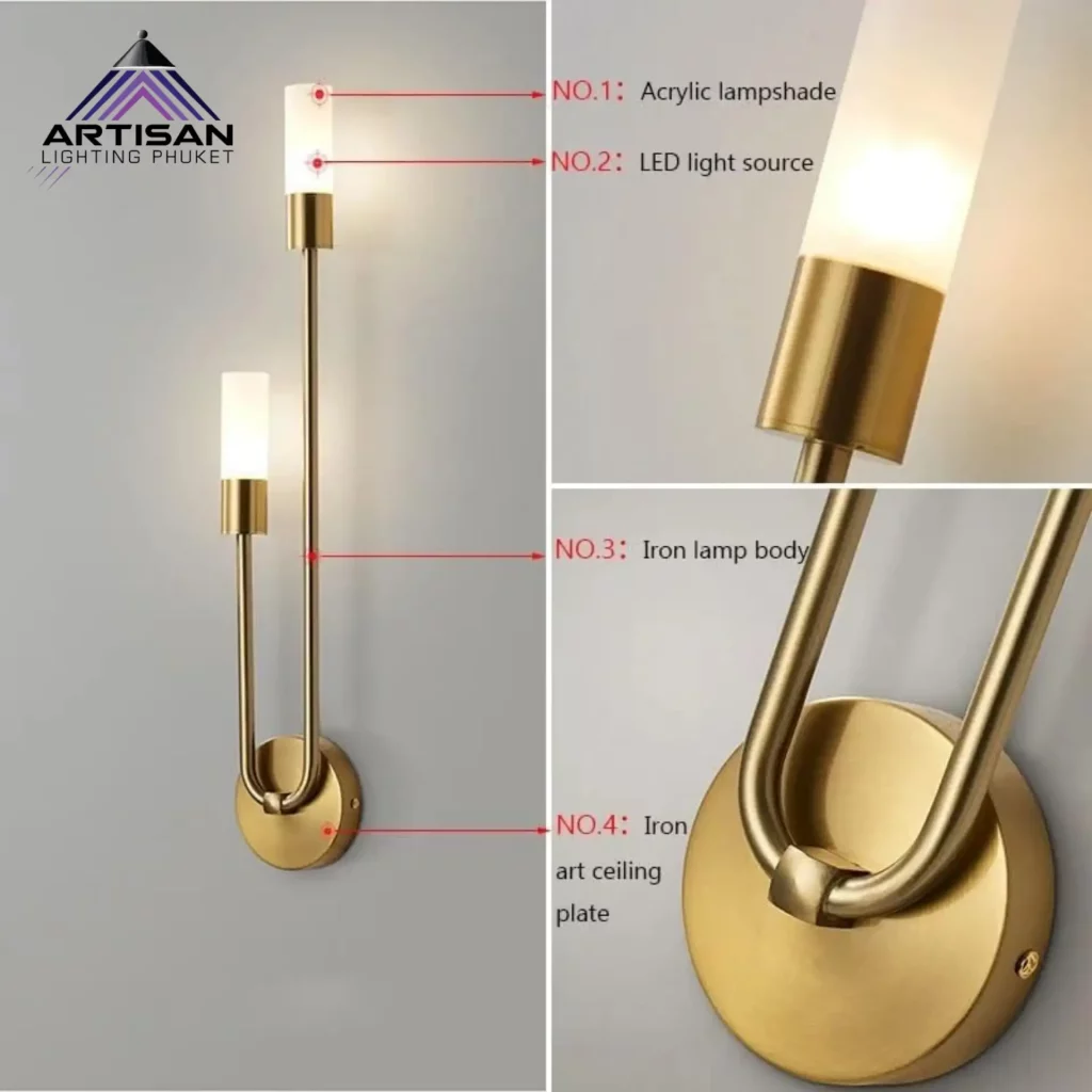 โคมไฟติดผนังทองแดงวินเทจ + อะคริลิก G9x2 รุ่น ART-WA-300-WL022-ANC | Artisan Lighting โคมไฟติดผนังทองแดงวินเทจ-ArtisanLighitng