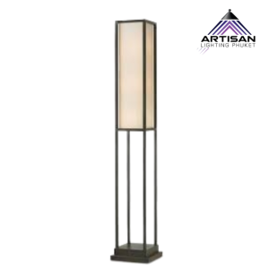 โคมไฟตั้งพื้นลอฟท์สีดำ+ผ้าขาว | Floor Lamp Modern Style