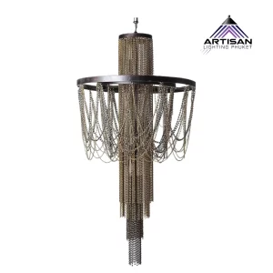 โคมไฟห้อยคริสตัลหรู แขวนเพดาน สีทองเหลือง ขนาดใหญ่ | Pendant Lamp Brass+Plastic LED | ART-PE-400-CHANDELIER-BR