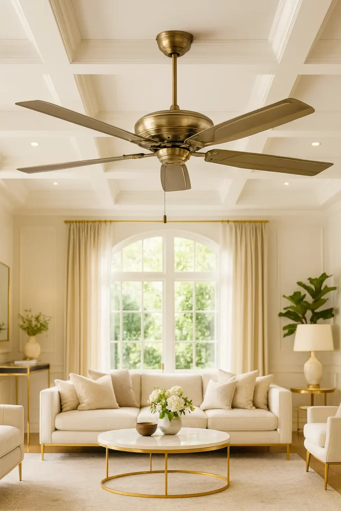Ceiling Fan 56” Antique Brass ดีไซน์หรู แข็งแรง ใบพัด 5 ใบ | Artisan Lighting Phuket | Artisan Lighting พัดลมติดเพดาน 56 นิ้ว