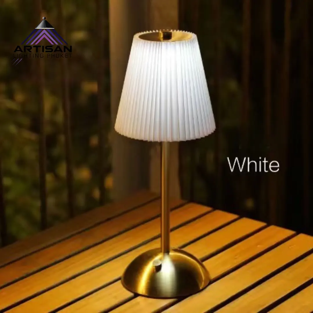 โคมไฟตั้งโต๊ะชาร์จได้ Mini Lamp ฐานโลหะ + ผ้าพลีทสีน้ำตาล Touch Dim 3 ระดับ – ART-TA-324-MINI-BRW | Artisan Lighting โคมไฟตั้งโต๊ะชาร์จได้ Mini Lamp ฐานโลหะ + ผ้าพลีทสีน้ำตาล Touch Dim 3 ระดับ – ART-TA-324-MINI-BRW - Image 2