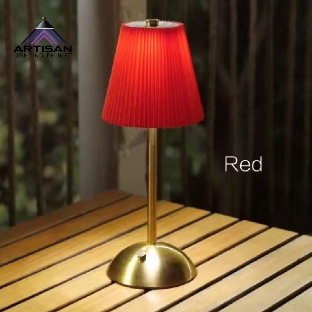 โคมไฟตั้งโต๊ะชาร์จได้ Mini Lamp ฐานโลหะ + ผ้าพลีทสีน้ำตาล Touch Dim 3 ระดับ – ART-TA-324-MINI-BRW | Artisan Lighting โคมไฟตั้งโต๊ะชาร์จได้ Mini Lamp ฐานโลหะ + ผ้าพลีทสีน้ำตาล Touch Dim 3 ระดับ – ART-TA-324-MINI-BRW - Image 4