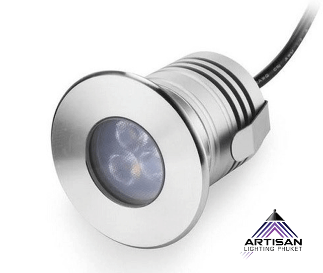 Underwater LED 3W Blue สแตนเลส IP65 สำหรับงานภูมิทัศน์ รีสอร์ท โรงแรม | ART-UN-346-Mini-XD-3W-BU | Artisan Lighting โคมไฟใต้น้ำมินิ LED 3W Blue