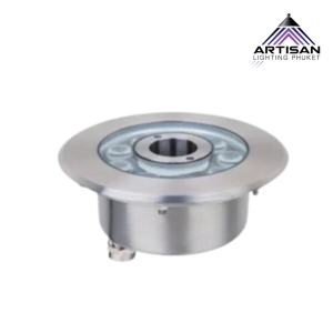 ไฟใต้น้ำ LED สเตนเลส 316L ทรงกลม IP68 12W 12V เลนส์กระจกนิรภัย – ART-UN-346-UB4149R-SN