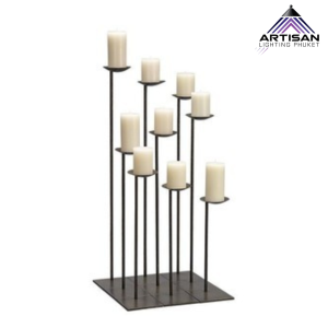 โคมไฟตั้งพื้น LED เทียน 9 ดวง ฐานเหล็ก สูง 1500 มม.