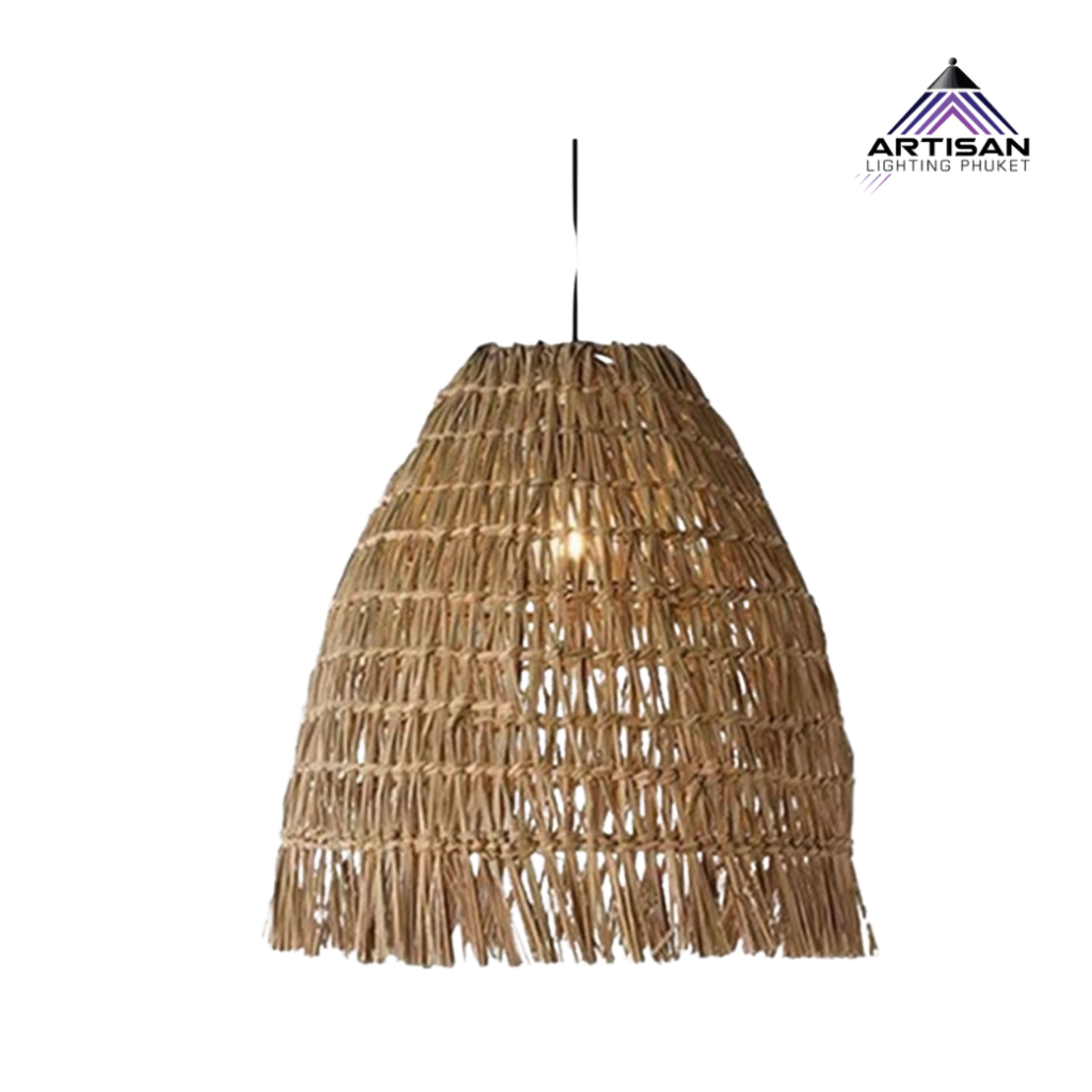 โคมไฟแขวนหวายแท้สานมือดีไซน์ธรรมชาติ E27x1 มี 2 ขนาดให้เลือก | Natural Rattan Pendant Lamp | ART-PE-362-RAT | Artisan Lighting RattanLamp