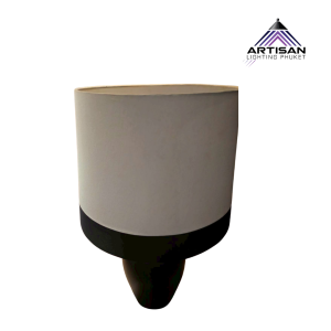 โคมไฟตั้งโต๊ะสีดำด้าน พร้อมผ้าครอบสองสี ดีไซน์โมเดิร์น | Table Lamp Resin Matt Black | ART-TA-355-CAPEX-HK-BK