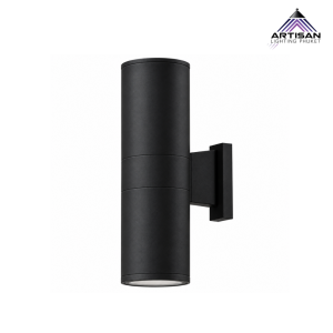 โคมไฟติดผนังภายนอก 2 ทาง Aluminum Glass สีดำ E27x2 รุ่น ART-WA-061-1048-BK